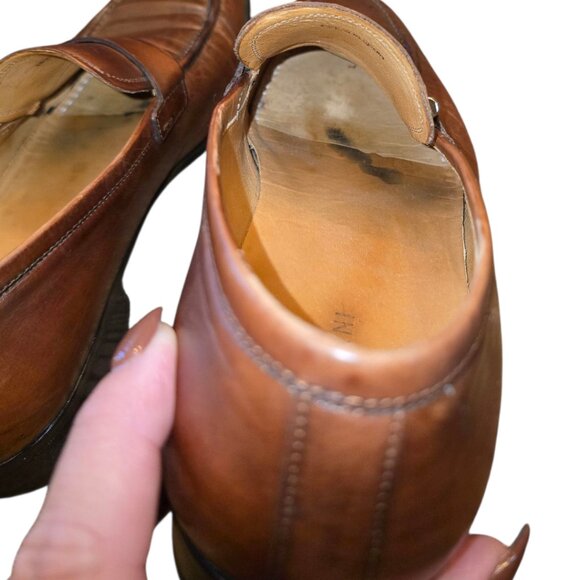 Men's Brown Leather MAGNANNI Slip-on Bit Loafer sz 7 - Picture 13 of 14